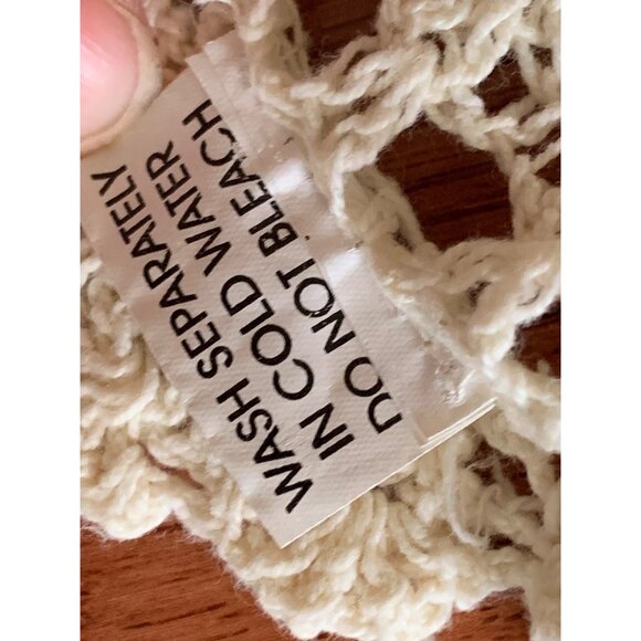 Handmade Round Crochet Lace Doily 56" Cream Cotton Home Decor - Picture 9 of 10